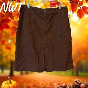 NWT  OLD NAVY   CHOCOLATE BROWN CORDUROY SKIRT  SIZE: 10    #W